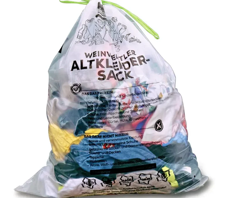 Altkleider sammeln & Umwelt schonen mit dem neuen Weinviertler Altkleidersack